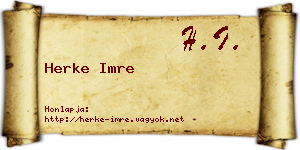 Herke Imre névjegykártya